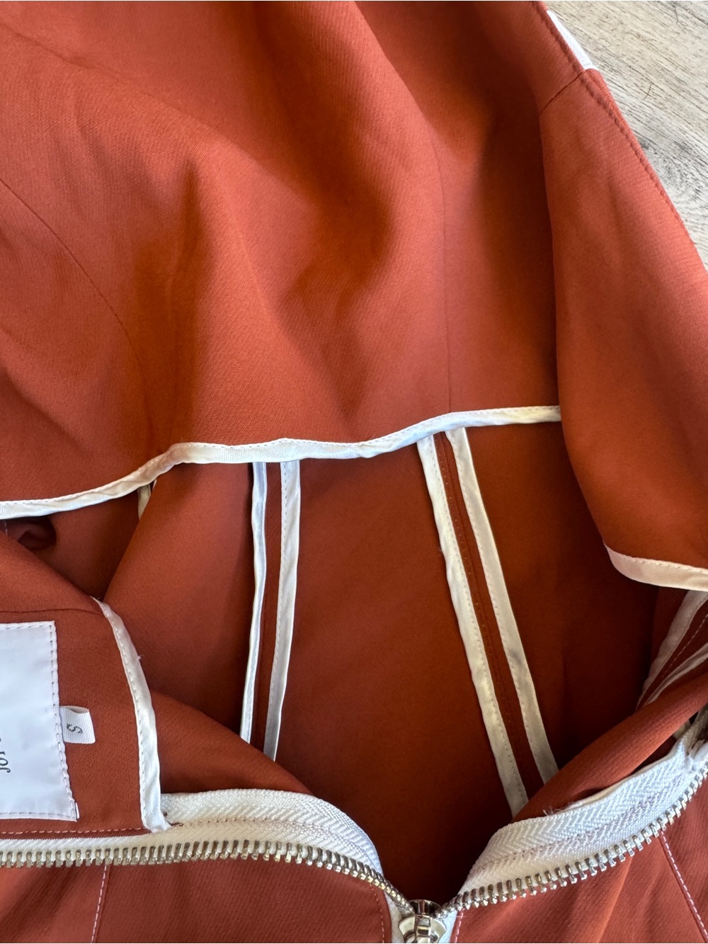 Rust Halter Maxi Pant Jumpsuit with Pink Crescent Detail - Picture 10 of 10